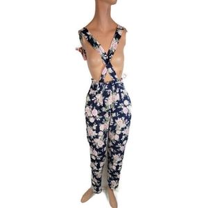 Buyer California Vintage High Rise Floral Print Suspender Pants
